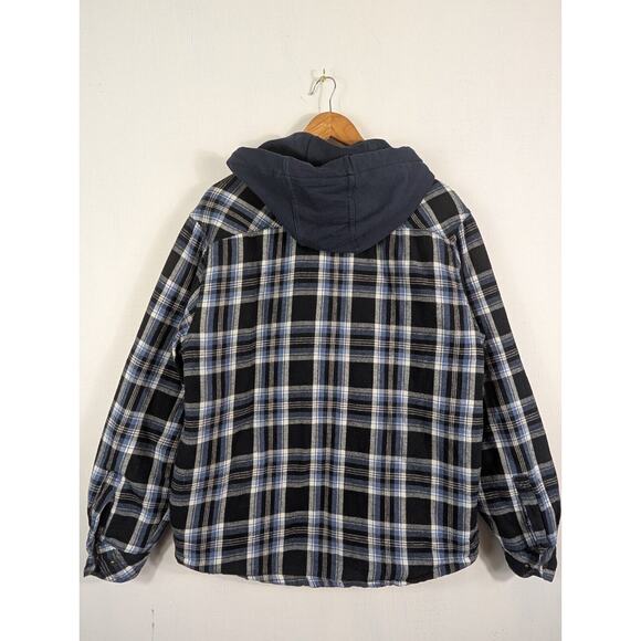 Legendary Outfitters Men’s Flannel Jacket Plaid Hooded Button Front Cotton Small - Picture 4 of 13